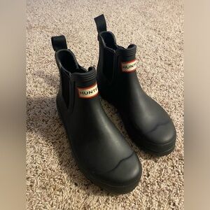Hunter short women Black Rain Boots 5